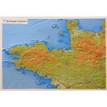 IGN Bretaň - plastická mapa 80 x 113 cm