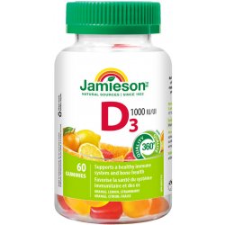 JAMIESON Vitamín D3 1000 IU 60 želatinových pastilek