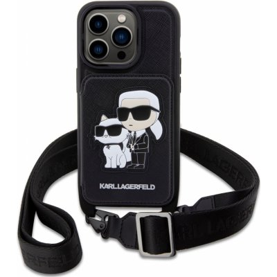 Pouzdro Karl Lagerfeld Saffiano Crossbody Karl and Choupette NFT iPhone 14 Pro Max