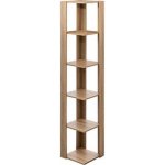 Rohová knihovna Novia 179 cm dřevěná stojací moderní do obýváku 5five – Sleviste.cz