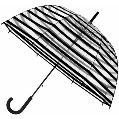 Falconetti proužky deštník dámský holový průhledný černý – Zboží Mobilmania