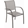 Zahradní židle a křeslo DEOKORK Hliníkové křeslo s textílií FLORENCIE/FERRARA (šedo-hnědá)