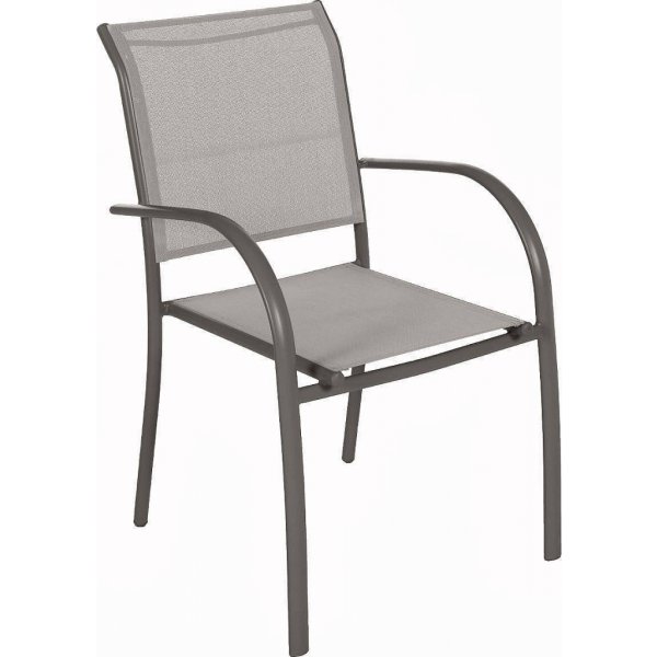 Zahradní židle a křesla DEOKORK Hliníkové křeslo s textílií FLORENCIE/FERRARA (šedo-hnědá)