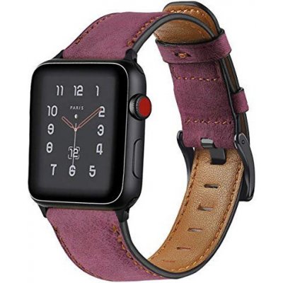 Crested Retro kožený řemínek pro Apple Watch 38, 40 a 41 mm s klasickou ocelovou přezkou růžovočervený YACZ-Y996
