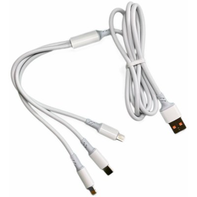 Magnetický USB kabel 3v1 microUSB, USB typ C, Lightning 100 cm černý – Zboží Živě