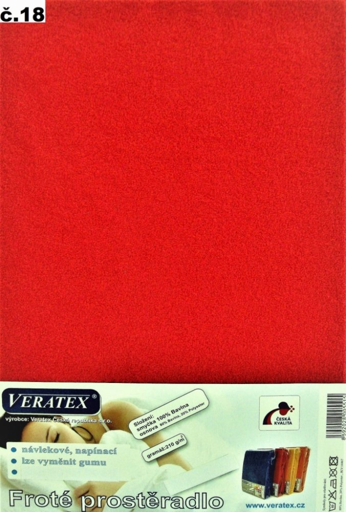 Veratex prostěradlo froté červené 200x220 | Srovnanicen.cz