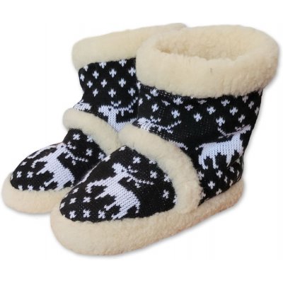 Ovčí věci bačkory z ovčí vlny Merino černé – Zboží Dáma