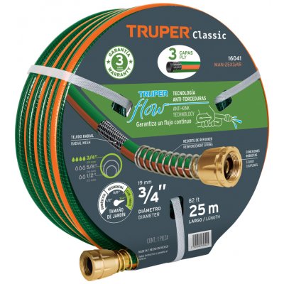 TRUPER – Zahradní hadice MAN-25X3/4R: Standardní, 3/4", 25 m – Hledejceny.cz