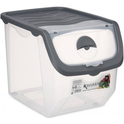 Kinvara Košík na zeleninu transparentní antravit stohovatelný plast 12 l – Sleviste.cz