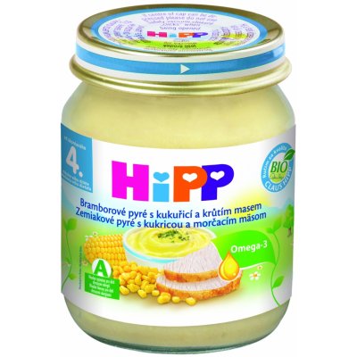 HiPP Bio Bramborové pyré s kukuřicí a krůtím masem 125 g