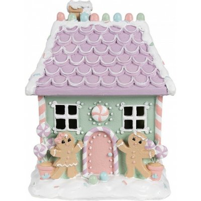 Clayre & Eef Zeleno-fialová perníková chaloupka Gingerbread House Pastello - 17*14*21 cm – Hledejceny.cz