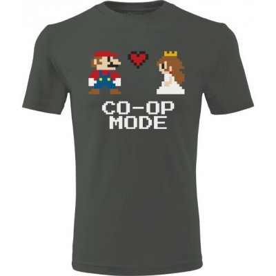 Tričko s potiskem Svatební Super Mario pánské Tmavá břidlice – Zboží Mobilmania