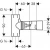 Instalatérská potřeba HANSGROHE Montážní tělesa Základní těleso 130 l/min pro uzavírací ventil s vřetenem pod omítku, DN20 (15970180)