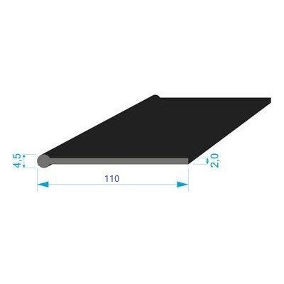 02831004 Pryžový profil tvaru "I", 110x4,5/2mm, 60°Sh, EPDM, -40°C/+100°C, černý | Zboží Auto