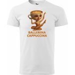 Sablio Tričko s potiskem Ballerina cappuccina Italian Brainrot bílé – Zboží Dáma