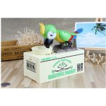 Pokladnička na mince hladový papoušek zelený – Zboží Dáma