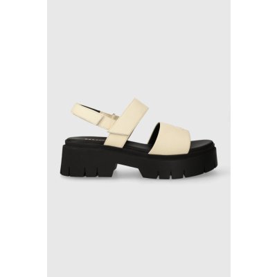 Kožené sandály HUGO KrisSandal dámské béžová na platformě 50513525 – Zboží Mobilmania