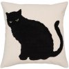 Dekorační povlak na polštáře SCANquilt BLACK CAT watching cat smetanovočerná 45 x 45 cm