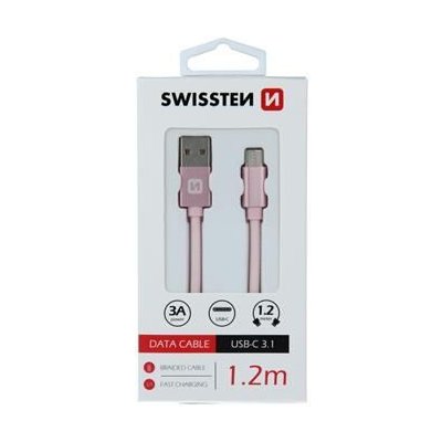 Swissten 71521205 USB / USB-C, 1,2m, zlatý – Zbozi.Blesk.cz