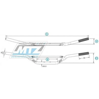 Řidítka s hrazdou (průměr 22mm) MTZ - modré 23Ř-933-603 | Zboží Auto