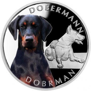 Česká mincovna Stříbrná mince Psí plemena Dobrman proof 1 oz