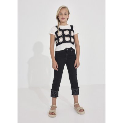 Mayoral 3/4 rifle s výšivkami LISTY černé – Zboží Dáma