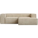 Kave Home Béžová manšestrová rohová pohovka Blok 240 cm, pravá – Hledejceny.cz