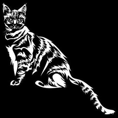 Samolepka (na auto, notebook) Kočka - bílá (17) – Zboží Živě