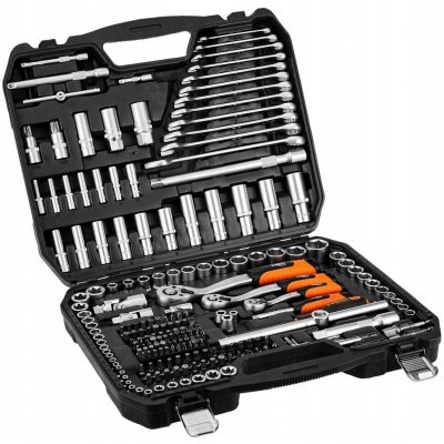 Sada nástrčných klíčů, 10-220, 220 ks, velikost 1/4, 1/2, 3/8, kufřík, NEO TOOLS – Sleviste.cz