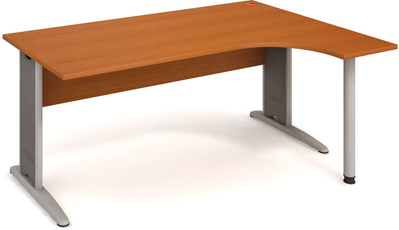 HOBIS Rohový ergonomický kancelářský psací stůl SELECT, 1600 x 1200 mm,  levý, třešeň od 10 817 Kč - Heureka.cz