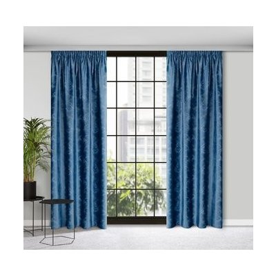 Dekorační velvet závěs s řasící páskou ADRIA modrá 140x270 cm (cena za 1 kus) MyBestHome – Sleviste.cz