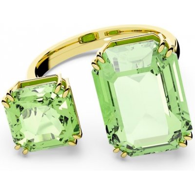 Swarovski Luxusní otevřený prsten se zelenými krystaly Millenia 5619626