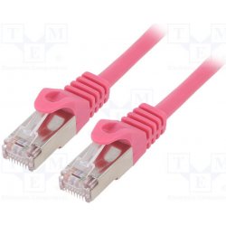 Gembird PP6-3M/RO Patch RJ45, cat. 6, FTP, 3m, růžový