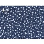 Soonrich látka na patchwork bílé květiny na modré ptw145 – Zboží Dáma