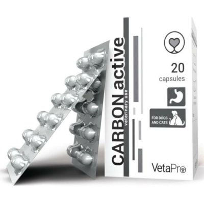 VetaPro CarbonActive tráviaci adsorbent pre psov a mačky 20 kapsúl – Hledejceny.cz