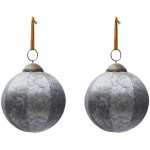 Set dvou stříbrných skleněných vánočních ozdob Kave Home Blama 10 cm – Hledejceny.cz