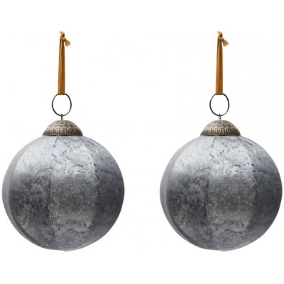Set dvou stříbrných skleněných vánočních ozdob Kave Home Blama 10 cm – Hledejceny.cz