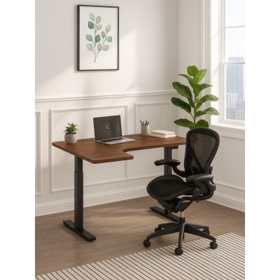 Powerton Ergo Edge Top rohová 160x110-60x2,5 cm ořech – Sleviste.cz