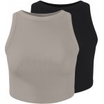 esmara Dámský žebrovaný crop top 2 kusy černá/šedá – Sleviste.cz