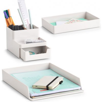 Zeller Present Sada 3 plastových organizérů UNTENSIL bílý 24 x 32,5 x 18,5 cm – Hledejceny.cz