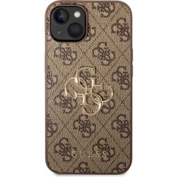 Pouzdro Guess PU 4G Metal Logo iPhone 14 hnědé