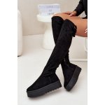Big Star Shoes Dámské Kozačky Na Platformě Nad Kolena černá – Zboží Dáma