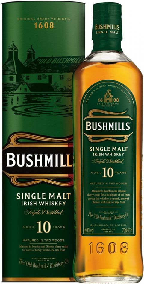 Bushmills Single Malt 10y 40% 0,7 l (tuba)