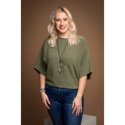 Oversize svetr BRIDGET Azurově modrá – Zboží Mobilmania