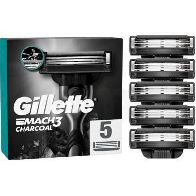 Gillette Mach3 Charcoal 5 ks – Zboží Mobilmania