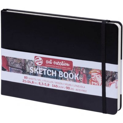 Talens Art Creation Sketch Book skicák v černé tvrdé vazbě 21x14,8cm 80 listů 140 g