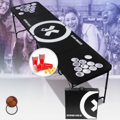 BeerCup Baseliner, souprava se stolem na beer pong, audio cup hole black line, držadla, 6 míčků – Hledejceny.cz