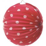 Lampion papírový kulatý, červený, 25 cm – Zboží Dáma