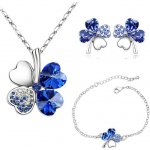 Sisi Jewelry souprava náhrdelníku náušnic a náramku čtyřlístek SET2045-NTSET9554/4 Tmavě modrá – Zboží Dáma