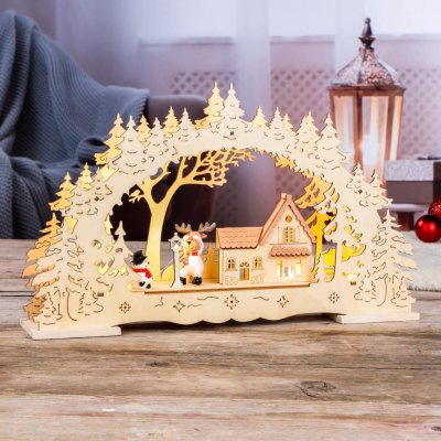 Haushalt international LED Dřevěný oblouk Betlém 846924 – Zboží Dáma